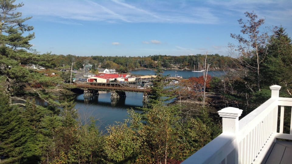 View from deck overlooking Robinson's Wharf and cove