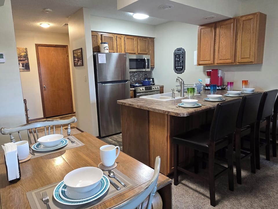 dining for two and 4 bar stools