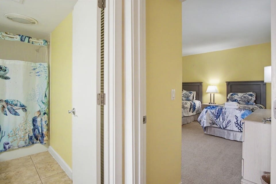 Located just steps from the twin bedroom for easy access.