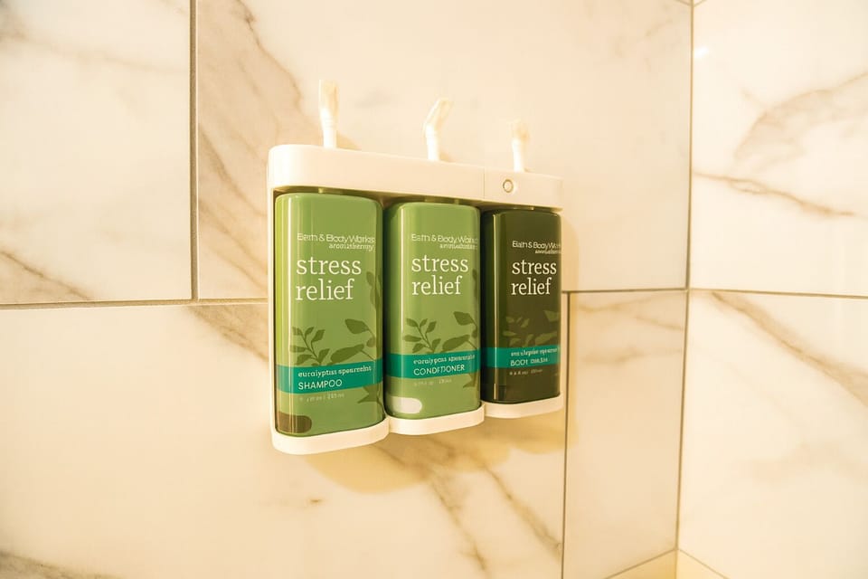 Indulge with spa-like shower essentials for a calming reset.