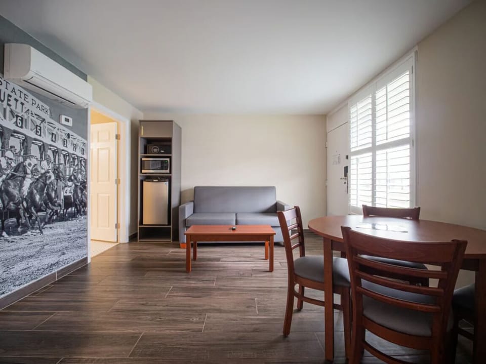 Gather for coffee and conversation in the bright sitting area.