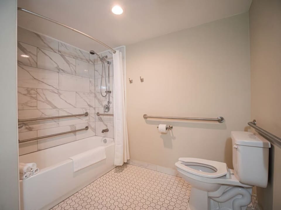 Enjoy an accessible, spotless bath with plenty of space.