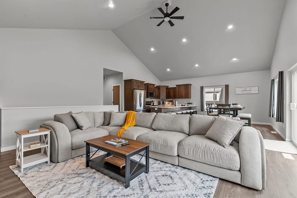 Open-concept design means no one misses a moment—cook, chat, and relax all in the same cozy space.