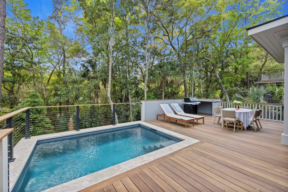 Enjoy the beautiful Kiawah ambiance from the pool and back deck