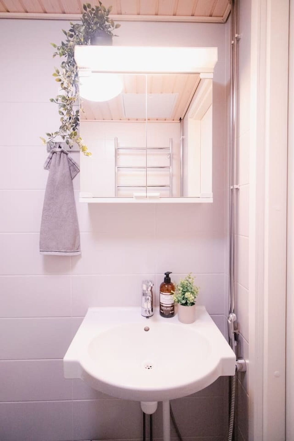 A clean, contemporary bathroom awaits you with soft towels and toiletries to make you feel at home.