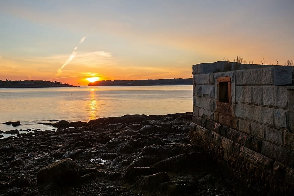 Chase golden-hour sunsets along the nearby rocky shoreline.