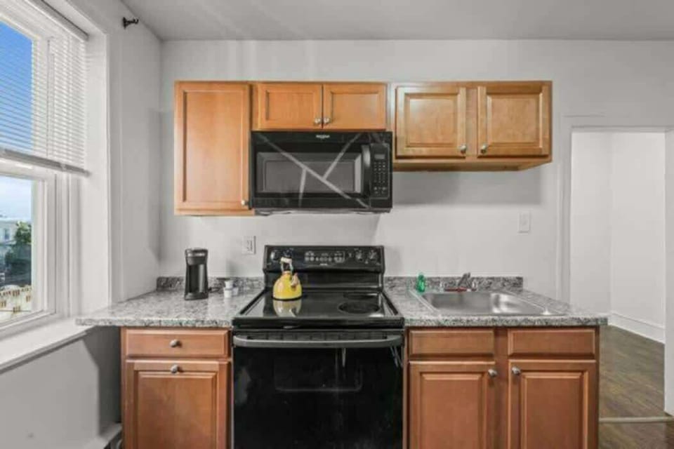 Make mealtime a breeze in this fully equipped kitchen with all the tools and appliances you need