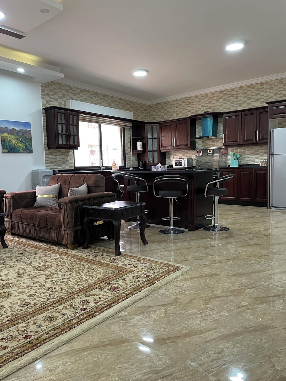 kitchen and den