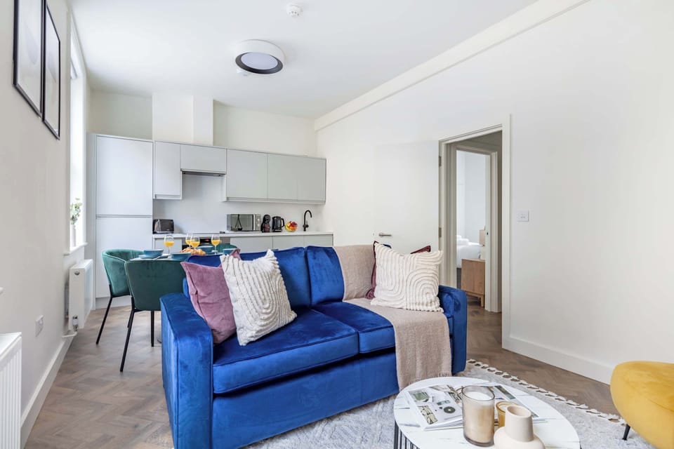The open-plan living, kitchen and dining area