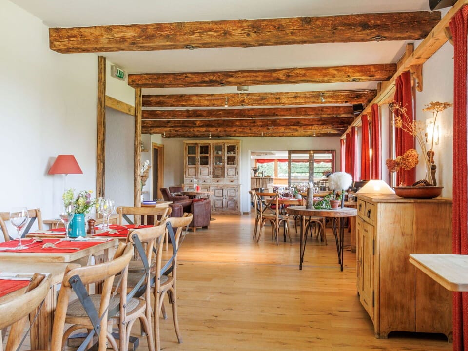 Furniture, Wood, Interior Design, Ceiling, Table, Chair, Kitchen & Dining Room Table, Hardwood, Dining Room, Wood Flooring