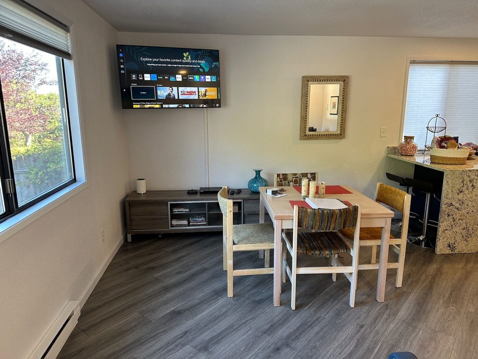 Dining room set up with smart tv/guest roku