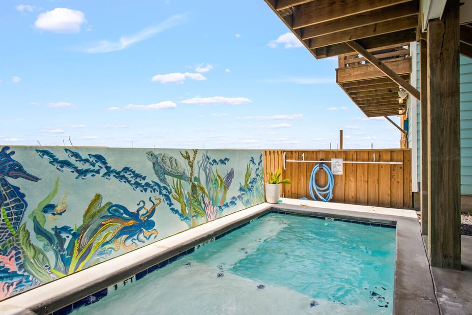 Colorful Pool with Mural