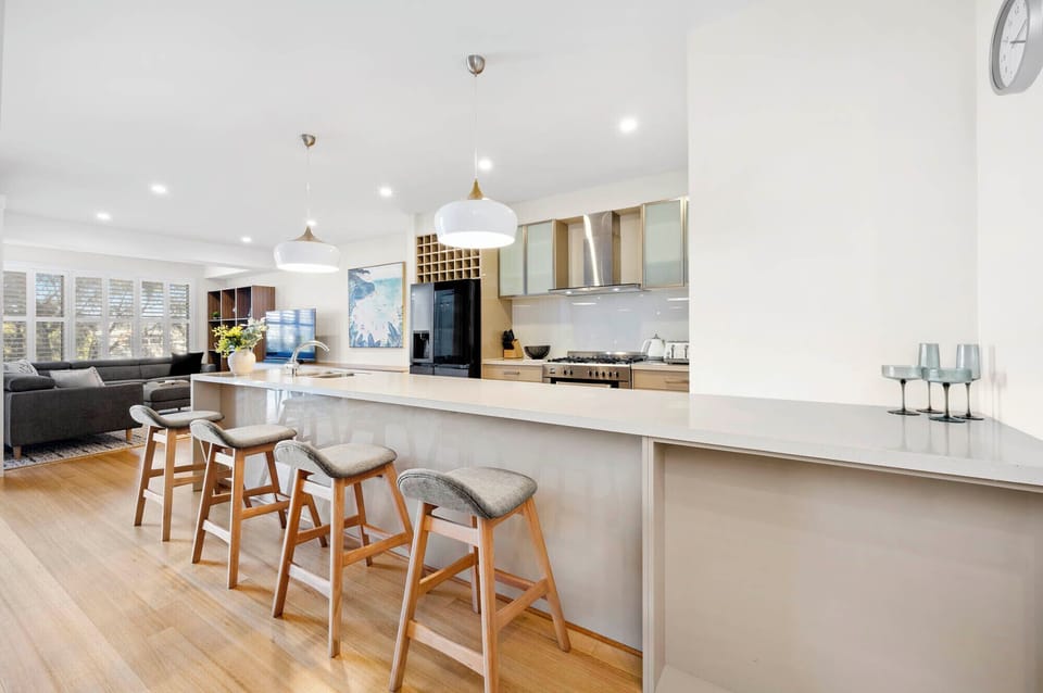 Open plan kitchen/living/dining