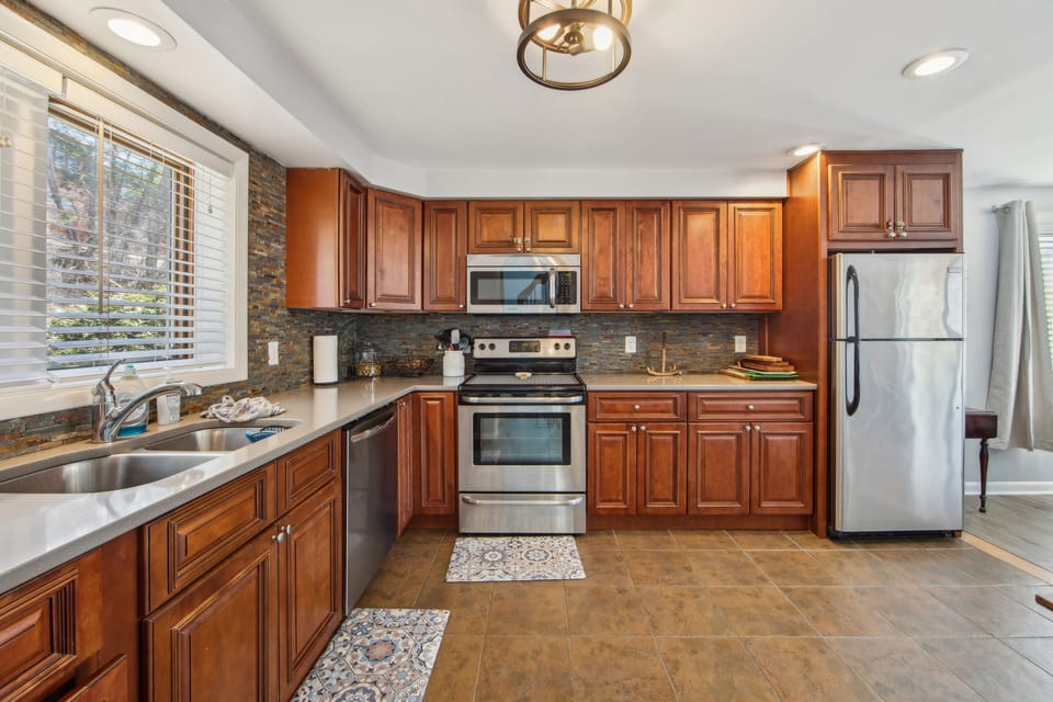 Indoors, Floor, Flooring, Kitchen, Appliance