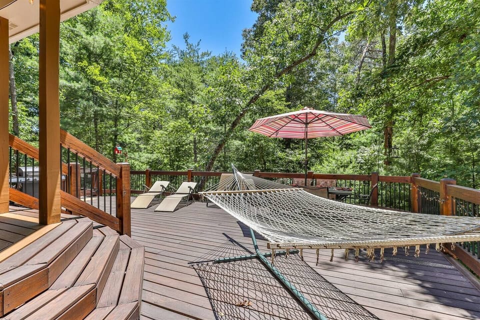Large partially covered deck