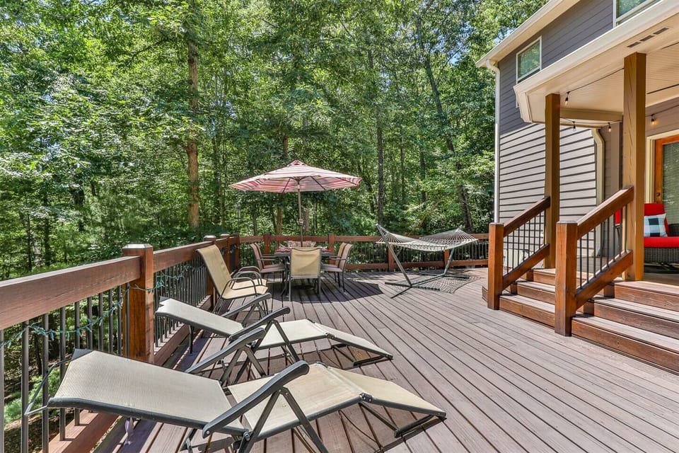 Large partially covered deck