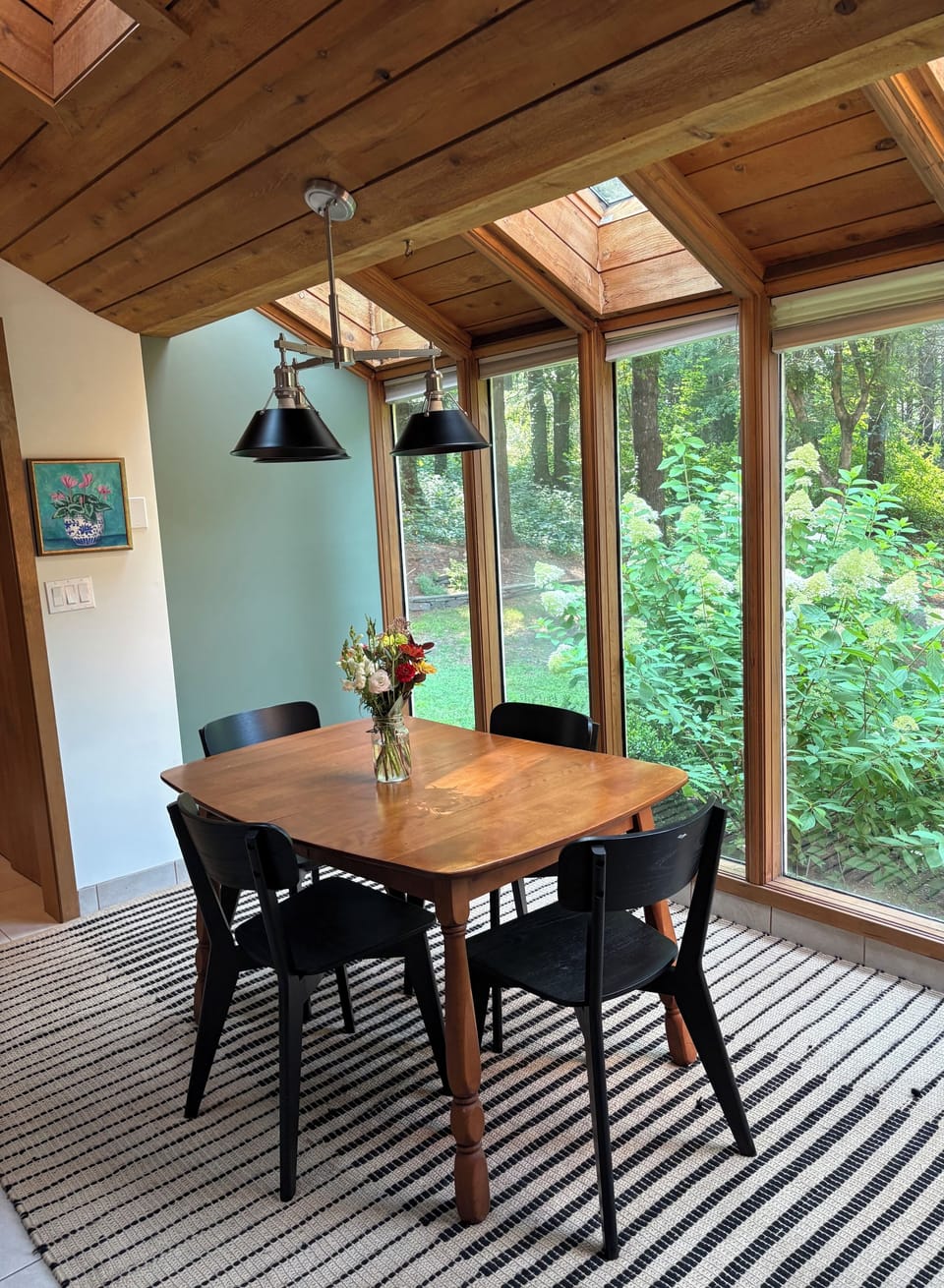 Breakfast nook with view of front yard