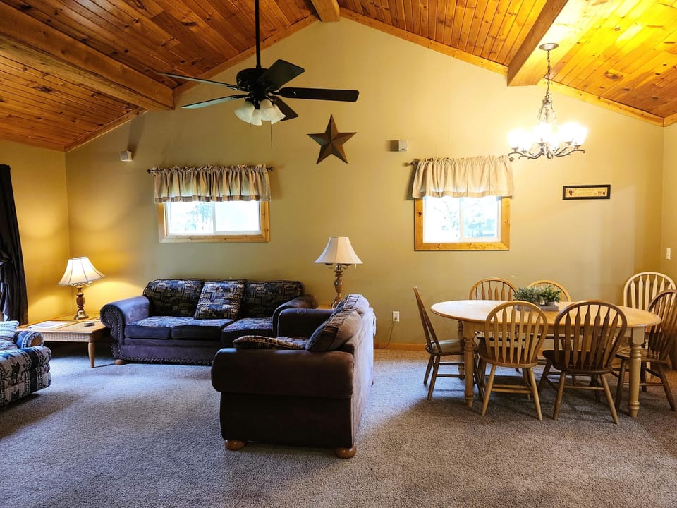 Sunset Maple Cabin Living and Dining Room