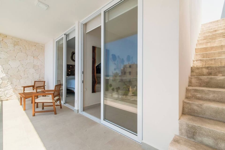 Private balcony with ocean view or walk up stairs to your private terrace with Caribbean views.