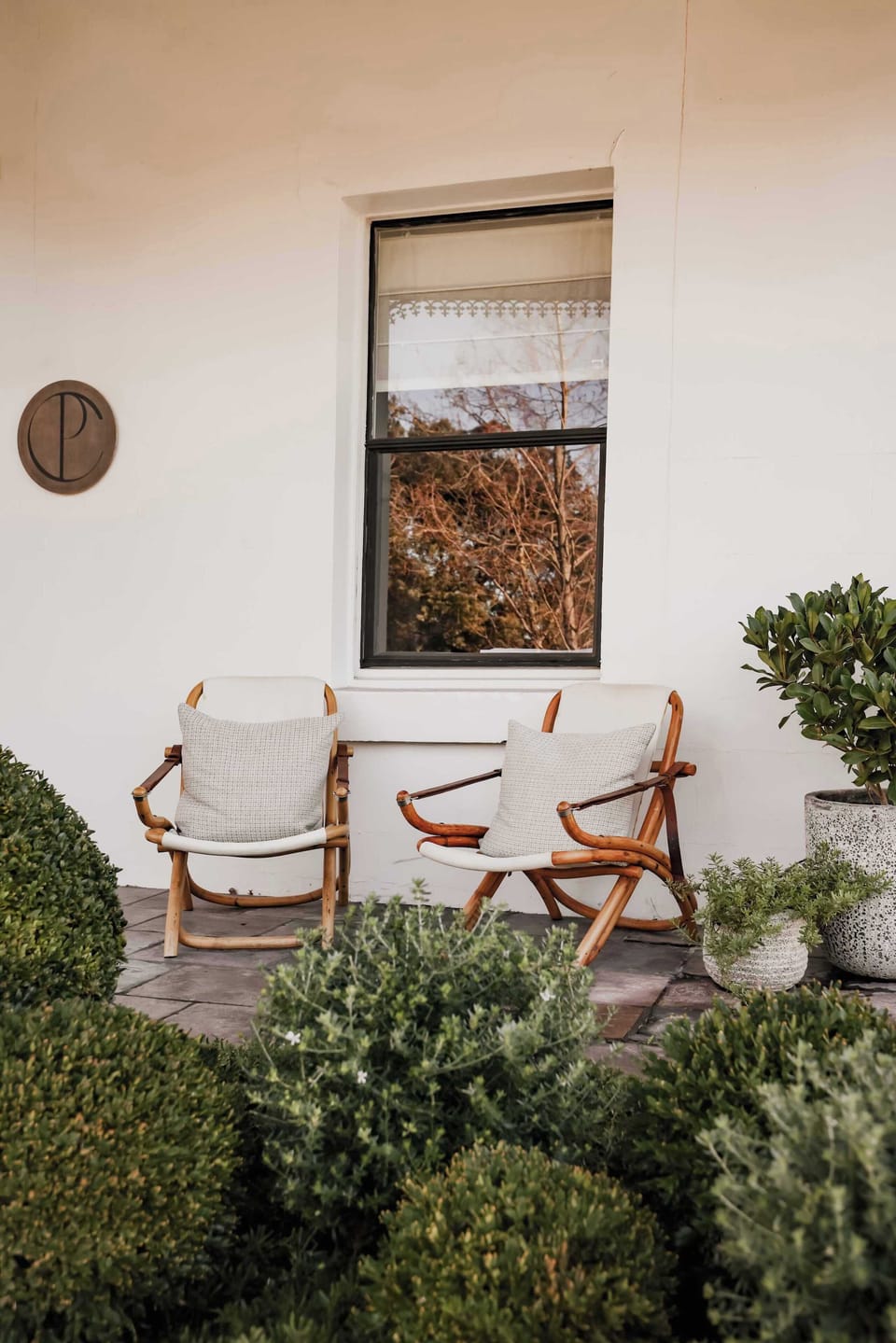 Seating area on the front porch 