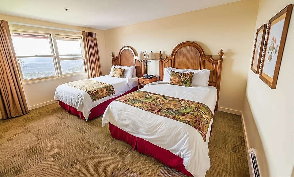 Stretch out in a spacious double-queen room with sunny views