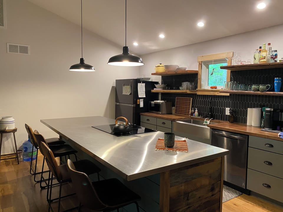 The full kitchen features a