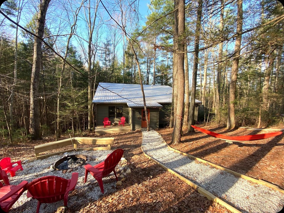 Take in all the forest has to share with you by enjoying Hemlock Hideaway's great fire pit and hammock space