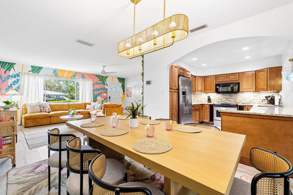 Embrace the spaciousness of this open floor plan, where the living, dining, and kitchen areas flow effortlessly together. 