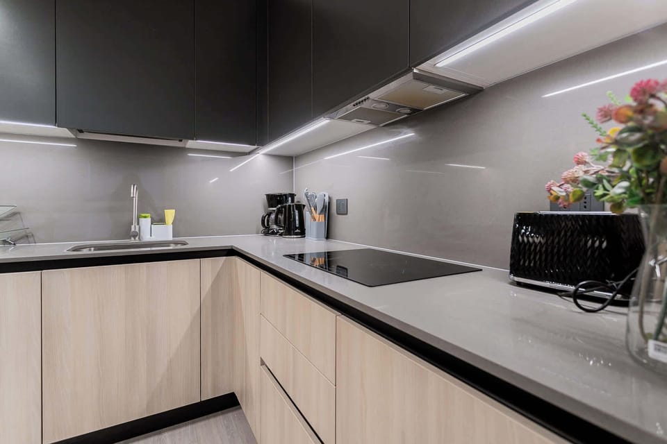 Whip up culinary delights. Our fully equipped kitchen invites your inner chef to create vacation memories.