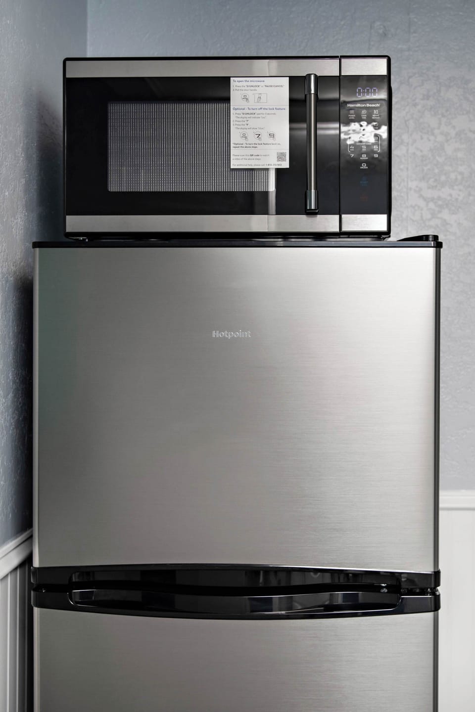Apartment size fridge and microwave add to your stay