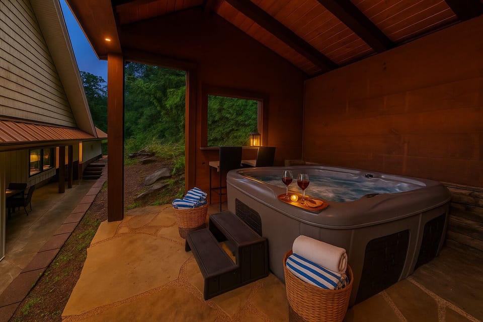 Indoor spa tub