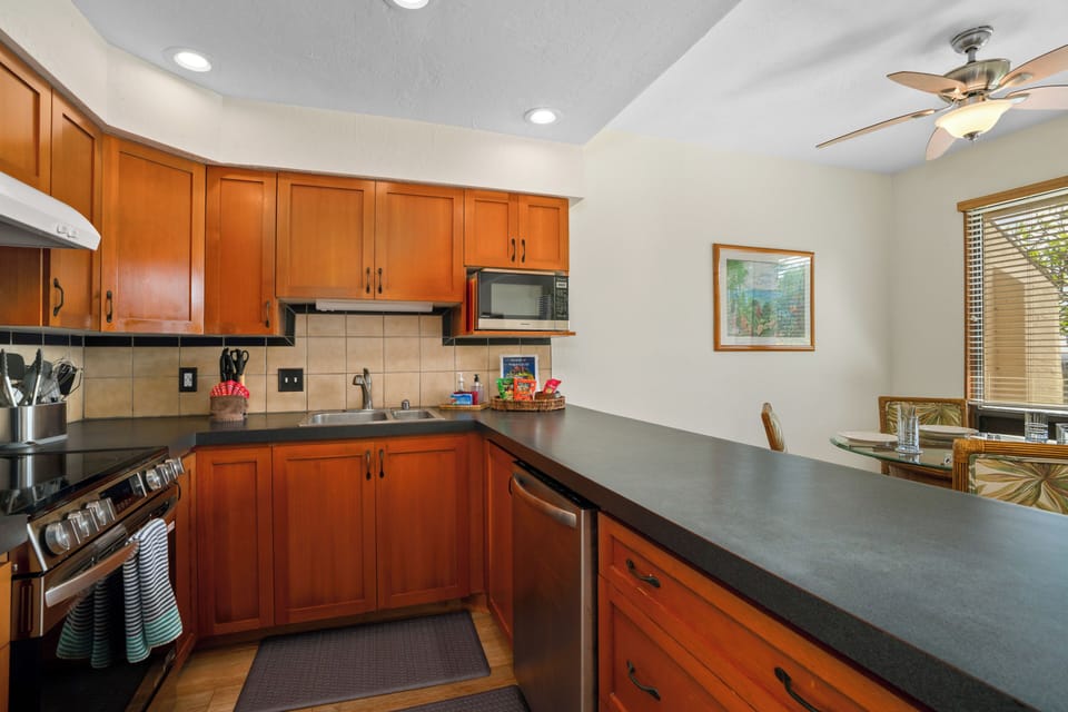 Spacious counter tops for cooking