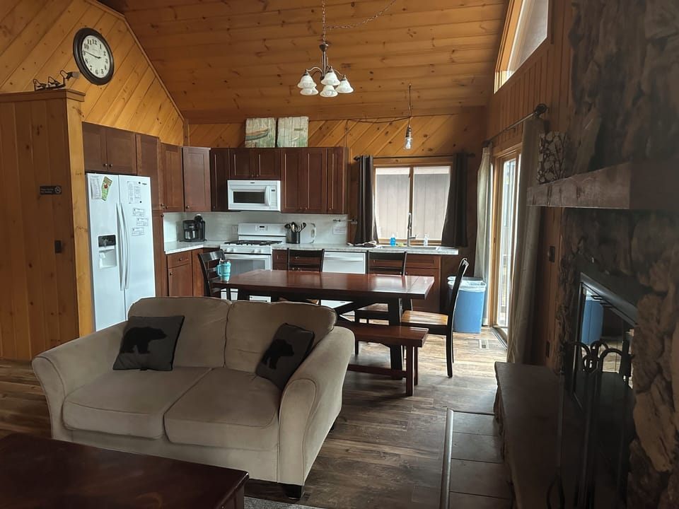 Open concept living and dining room