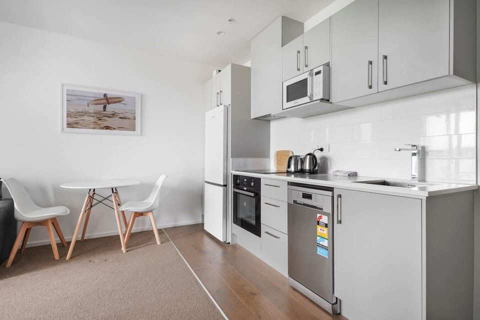 The kitchen is well laid out, with plenty of cupboards for storage.