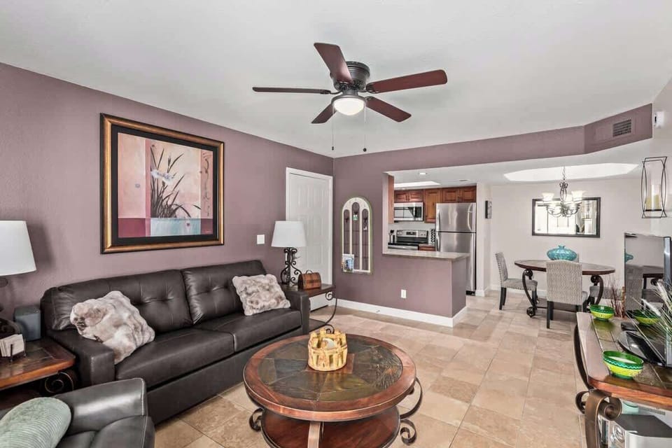 Cozy up and unwind in the bright, comfy living space