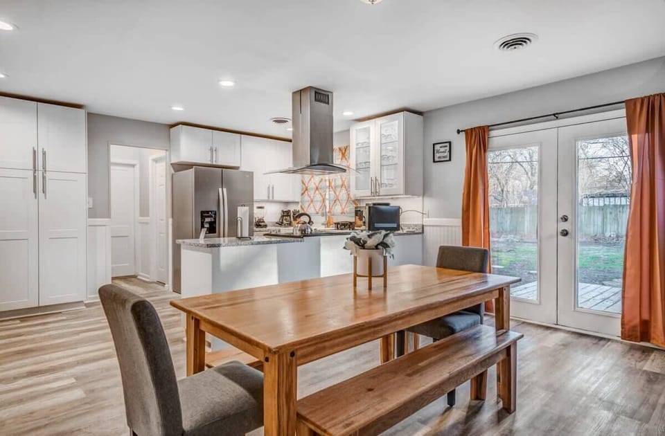 Dining room with farm table