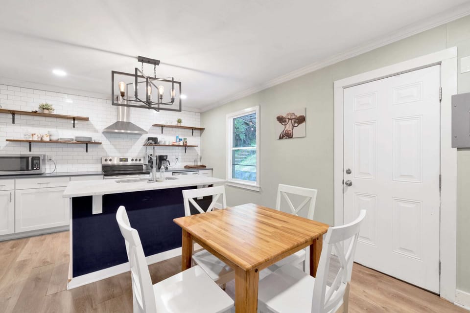 Dining room and kitchen area