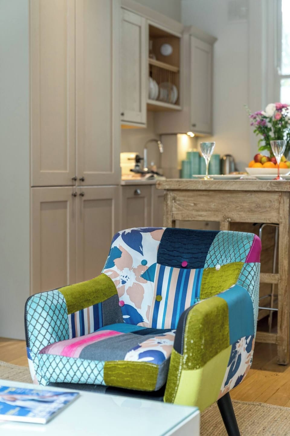 This eye-catching piece not only serves as a cozy spot to relax but also adds a vibrant pop of color to the space. Sink into its plush cushions, unwind, and admire the perfect fusion of aesthetics and coziness. 