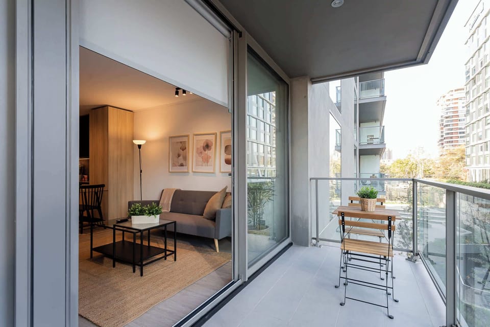 Relax on your private balcony with city views, perfect for morning coffee or evening relaxation.