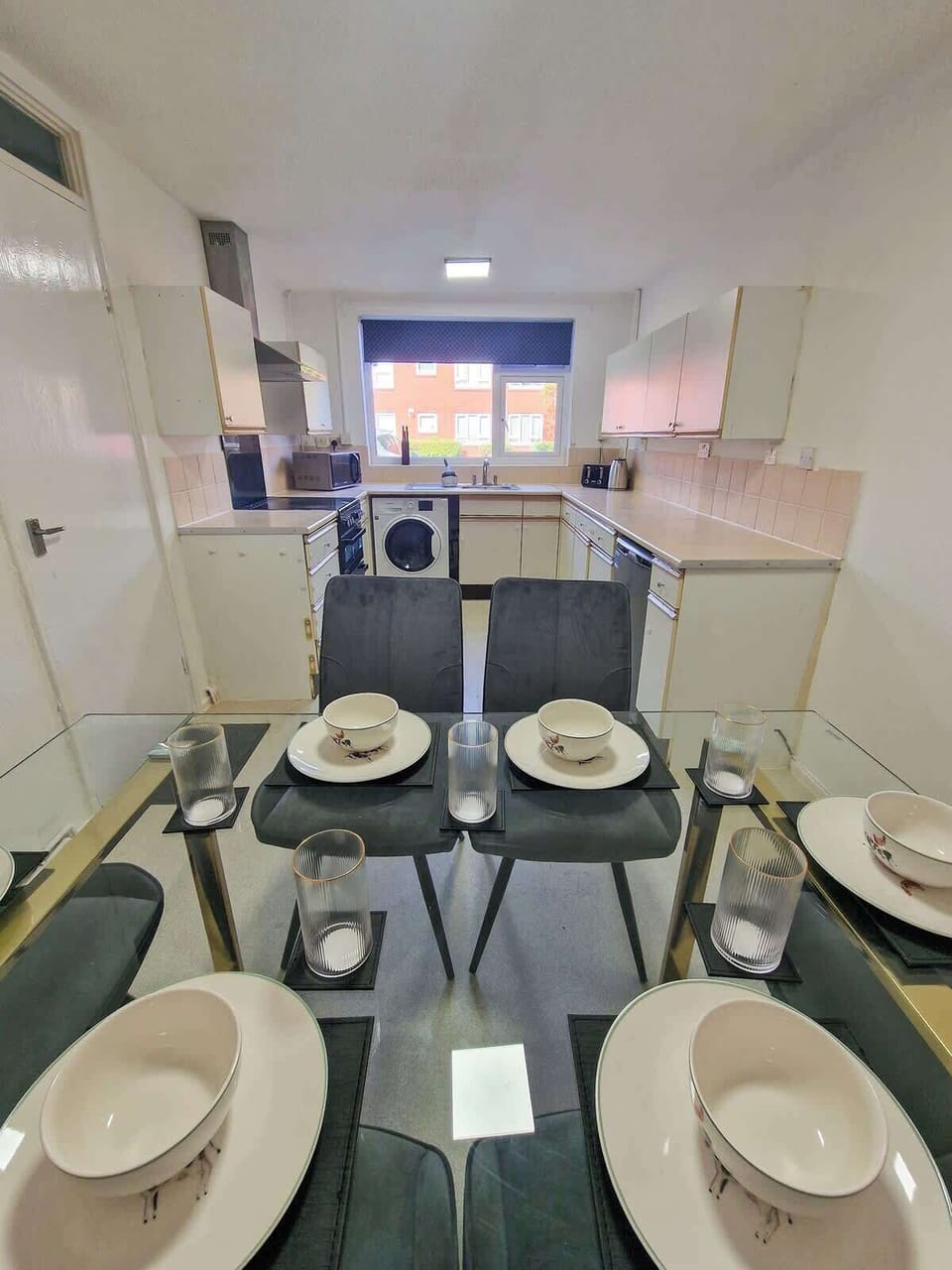 Dining area with seating for the whole group, perfect for sharing a home-cooked meal or a morning coffee together