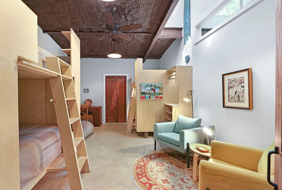 The bunk room has four beds