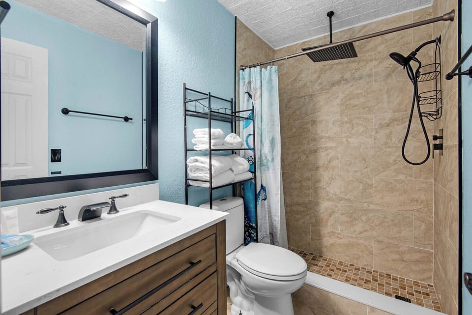 Guest bathroom with walk-in shower
