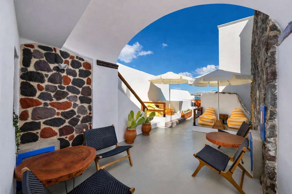 Charming shared courtyard with seating and access to the plunge pool.