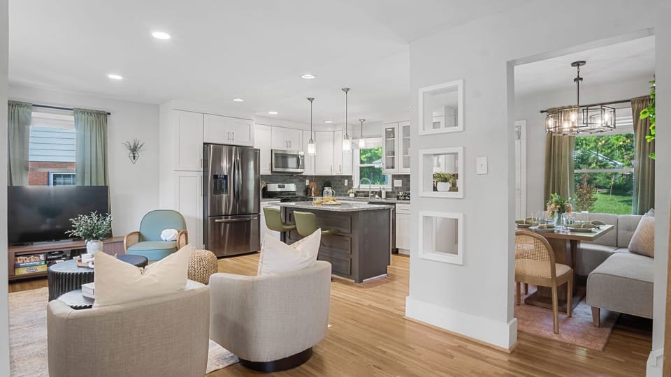 View of the kitchen from the living room