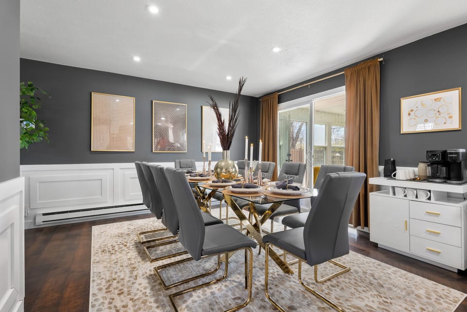 Nordic dining area with 10 seats