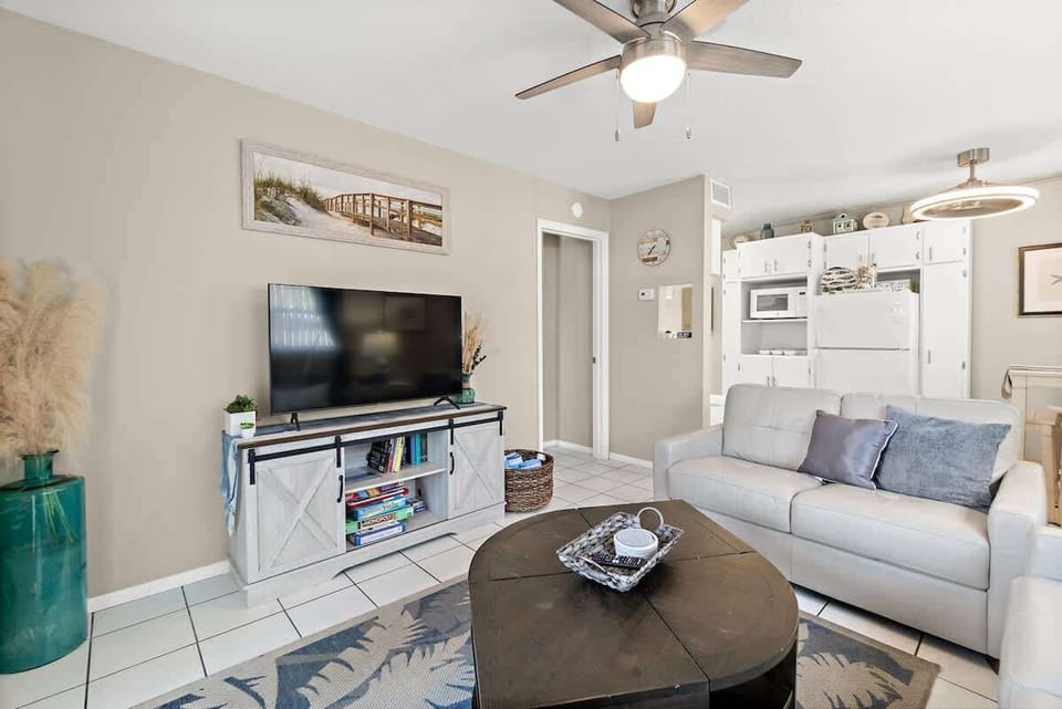 Living Room is open to Kitchen/Dining Area