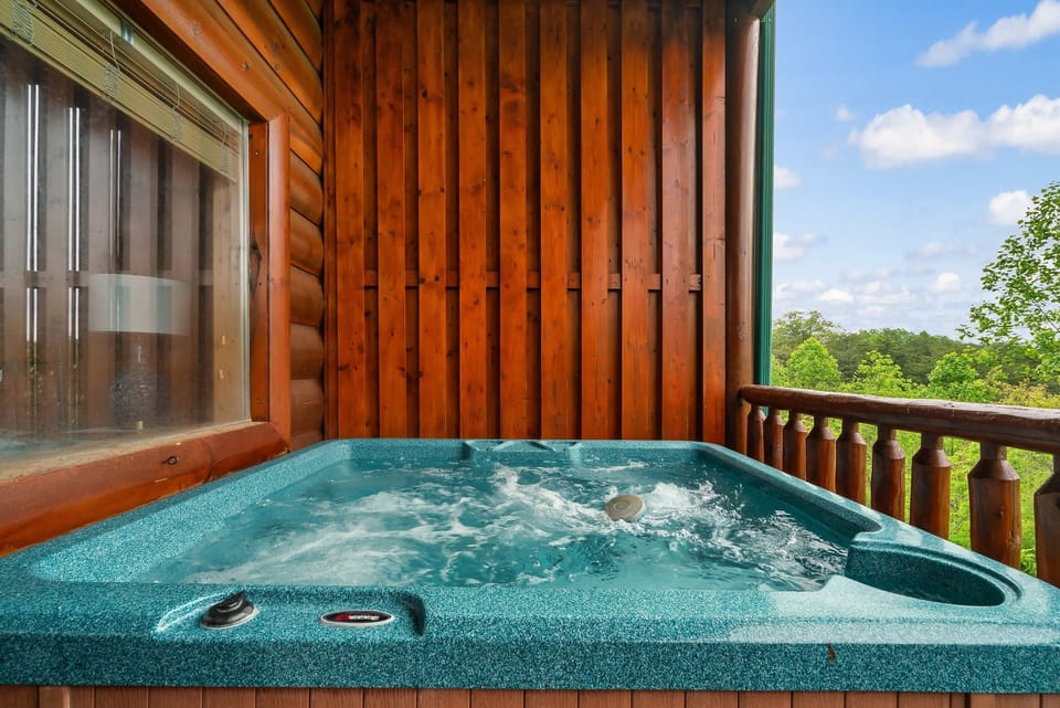 Soak your stress away in the private hot tub oasis