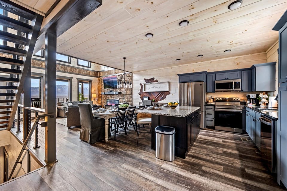 Prepare your favorite meals while enjoying stunning mountain views from the kitchen.
