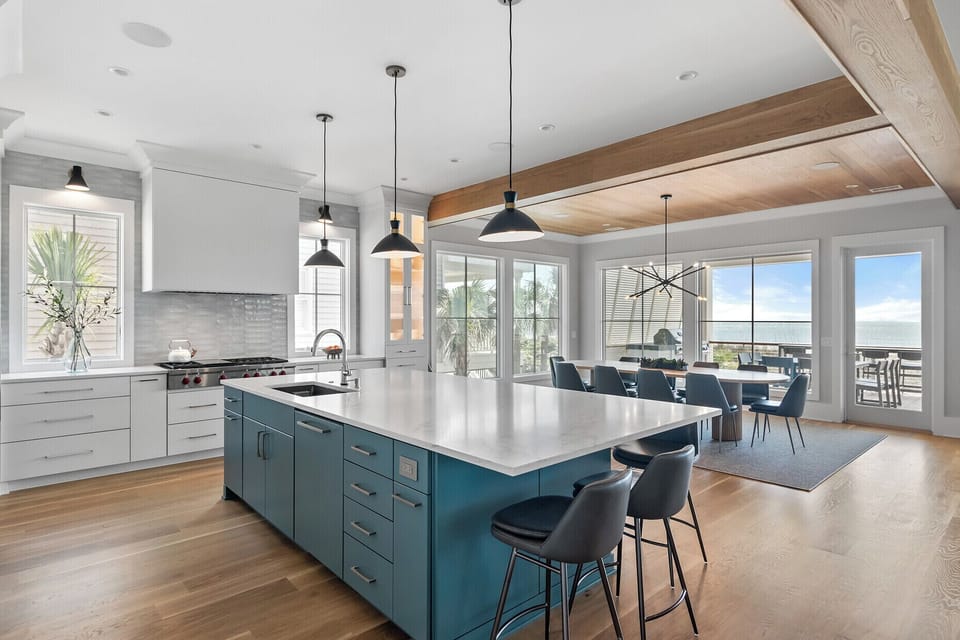 Spacious kitchen area.