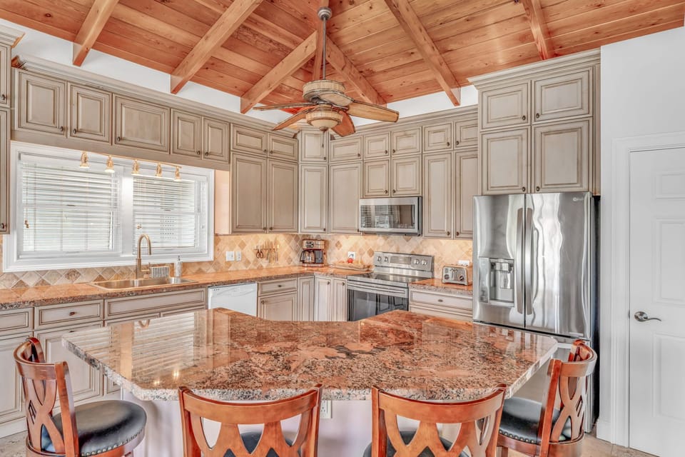 kitchen island view 